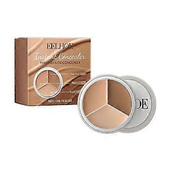 3-Color Concealer for Blemishes, Dark Circles & Wrinkles - Long-Lasting Natural Finish