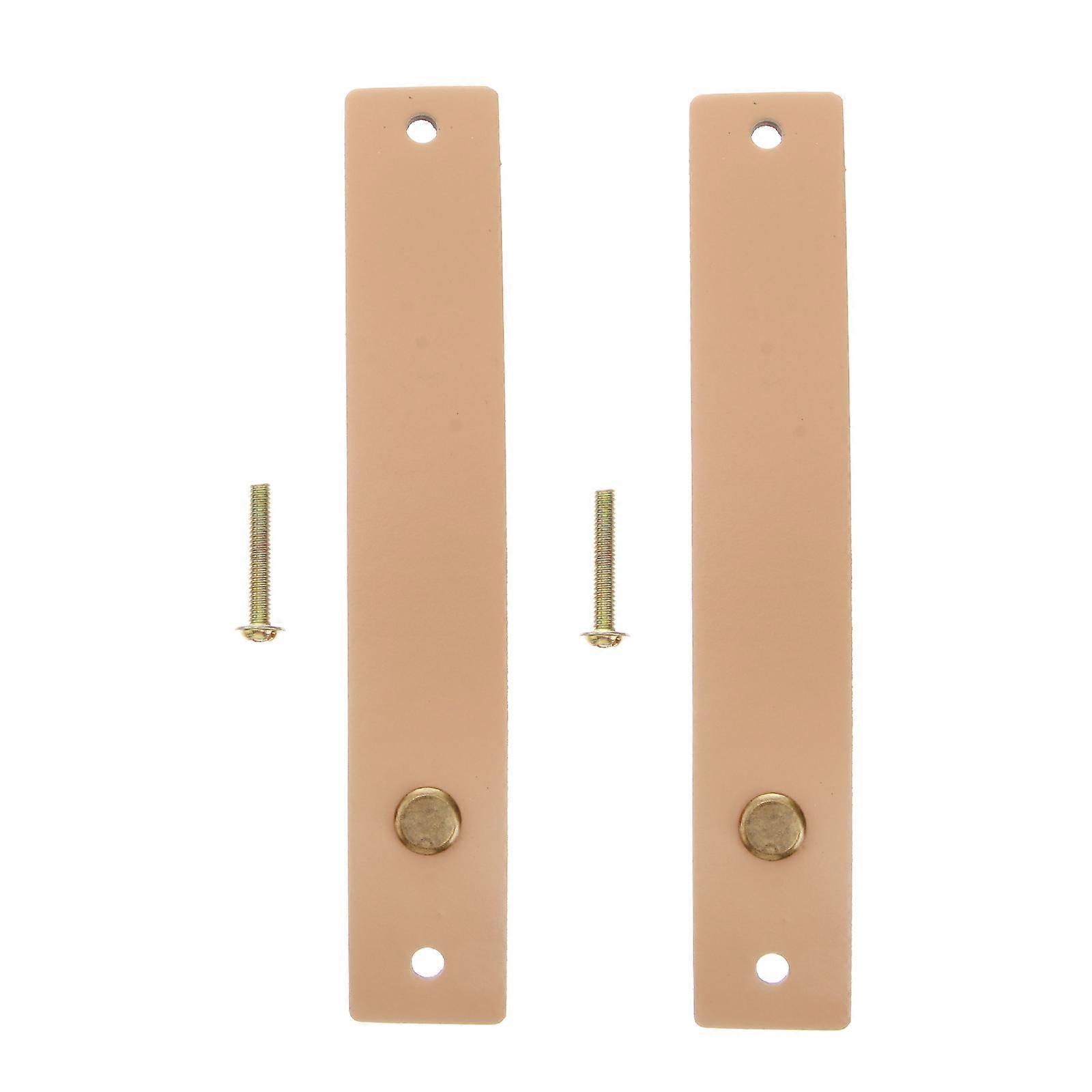 2PCS Minimalist Leather Single Hole Handmade Cabinet Door Knobs Drawer Loop Pulls Door Handles