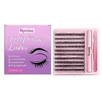 Eyelash Cluster Set - Natural Layered False Lashes with Adhesive for Easy Application, Long-Lasting Curl