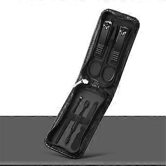 Manicure Kit 6Pcs Nail Clipper Set with Zipper Bag Travel Grooming Tools Green Black