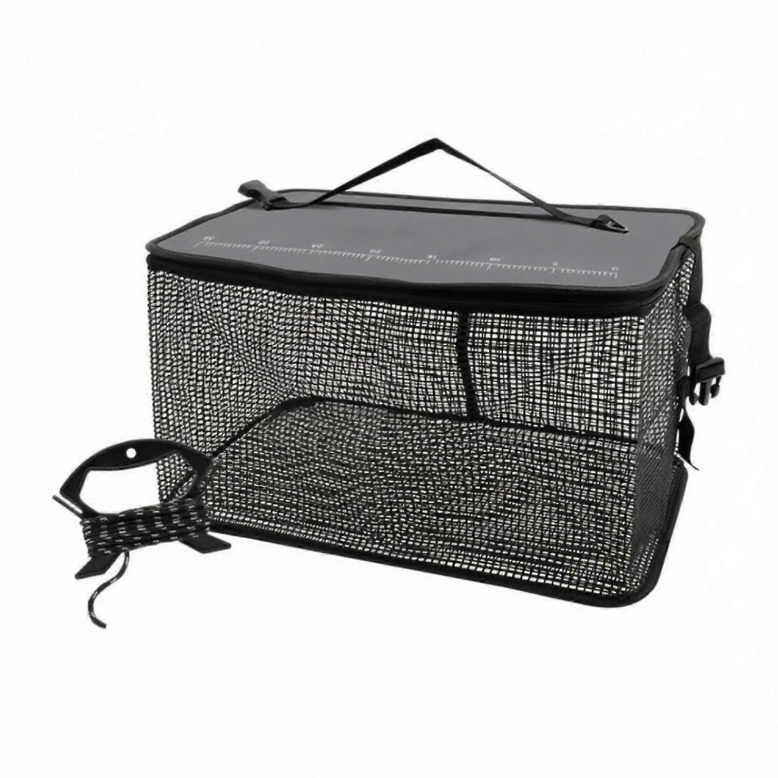Buoyant Keep Net with Zipper Zippered Fish Keep Net with Strap Rectangular for