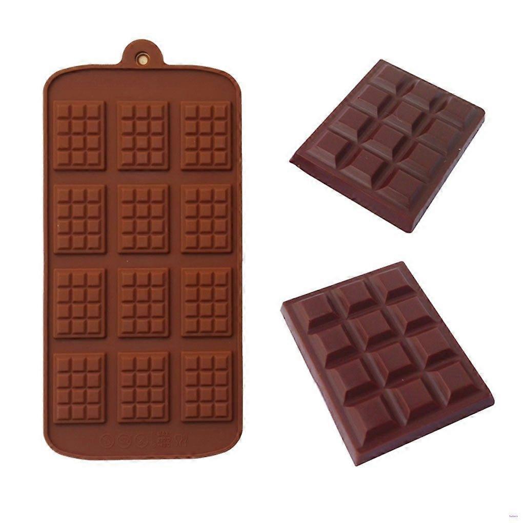 12-hole silicone mini rectangular waffle mold, reusable chocolate breaking tool ()