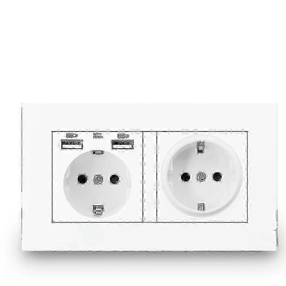 16a Usb Power Outlet-double Frame Wall Socket