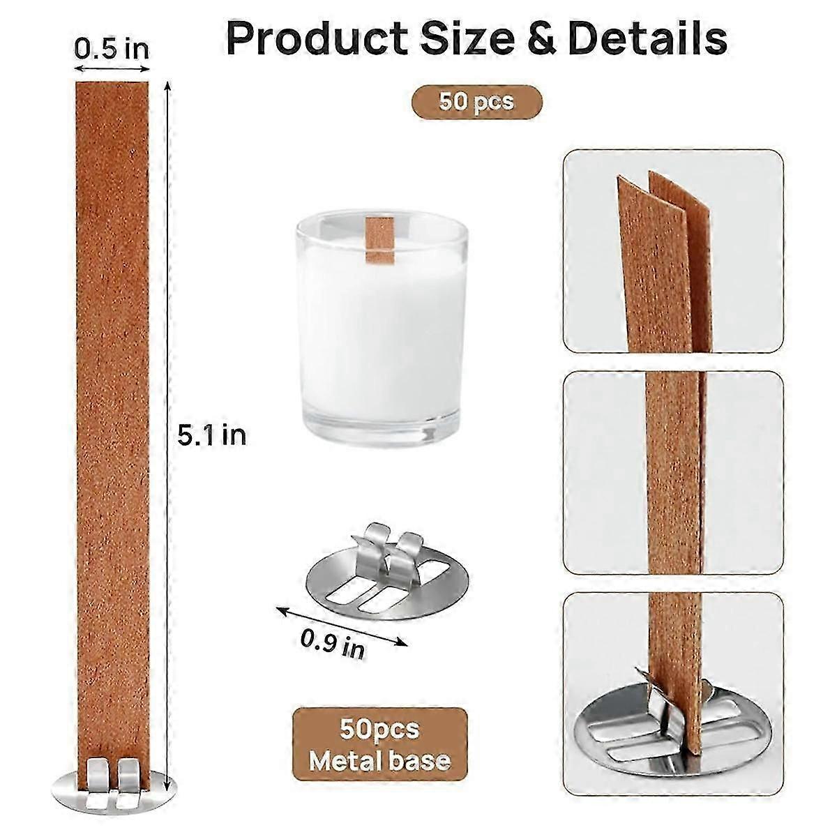 candle making wooden wicks 100 pack with clips