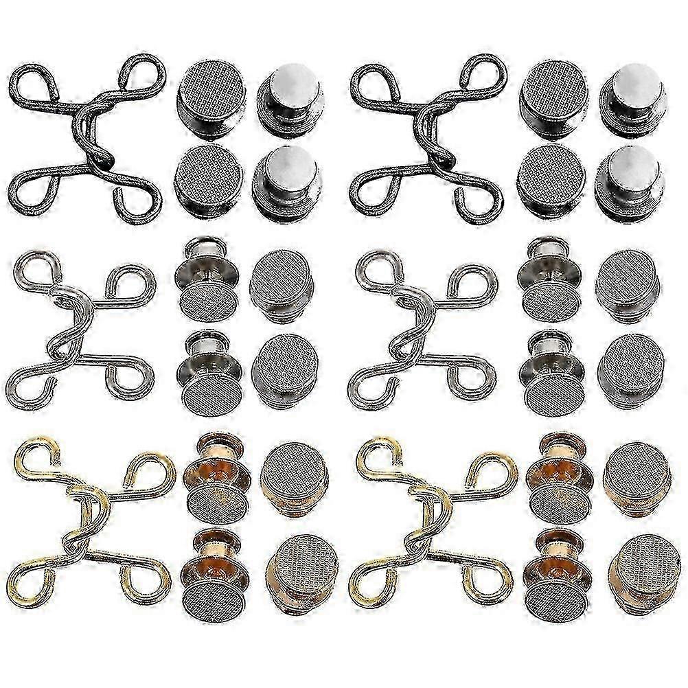 6 Sets Snap Buttons Adjustable Jean Button Pants Buttons Replacement No Sew Clothes Buttons