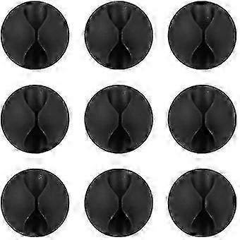 Black Wire Holders, Adhesive Car Cable Clips, 9 Pack