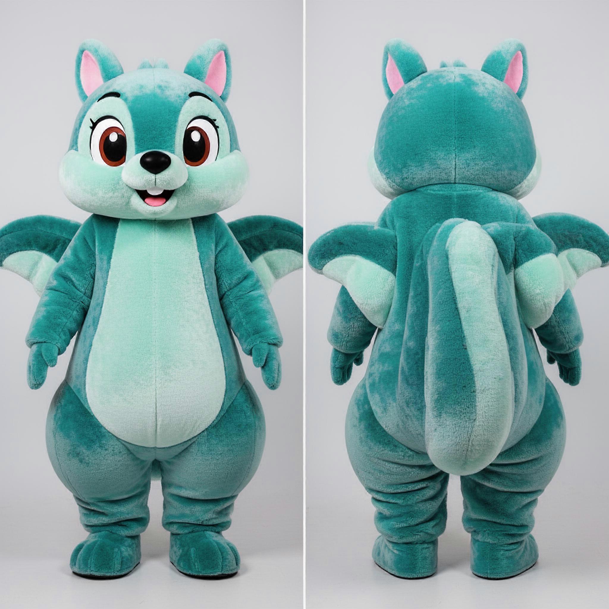 MASTICOT Teal Vibrant Flying Squirrel Mascot