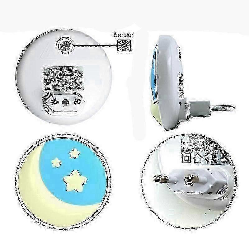 Night Light Socket Children With Twilight Sensor, LED Night Light, Automatic Brightness Sensor, Socket Light EU Plug-Good 26-27