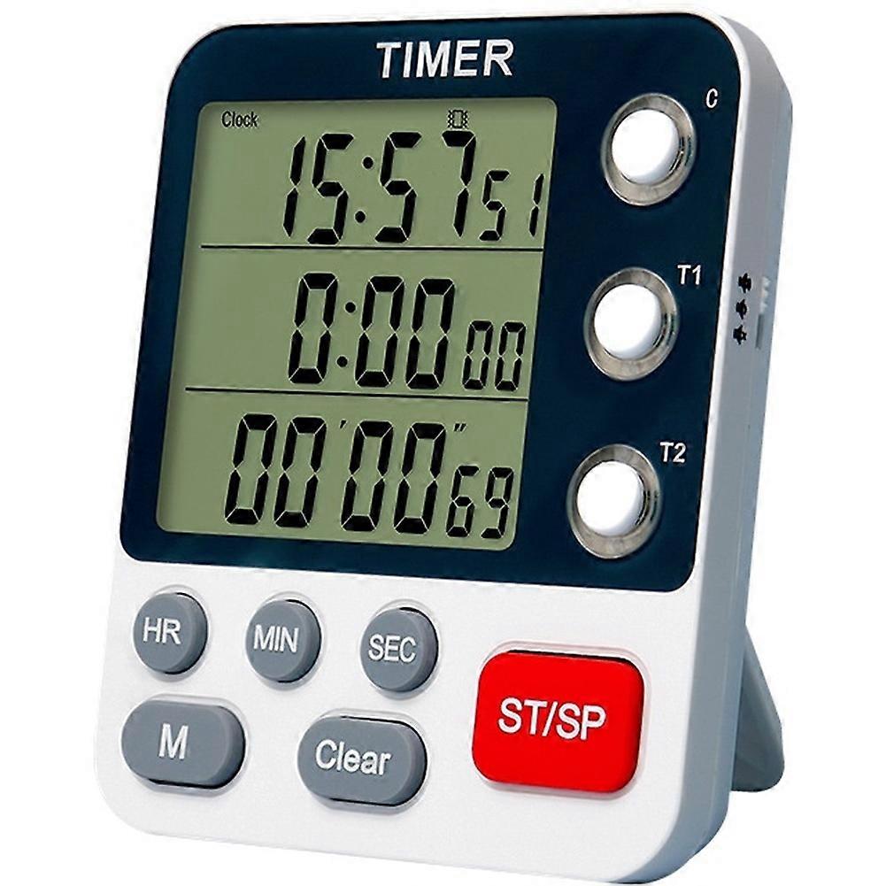 Digital Dual Kitchen Timer 3 Channels Count UP Down Timer Cooking Timer Large Display Loud Volume Alarm