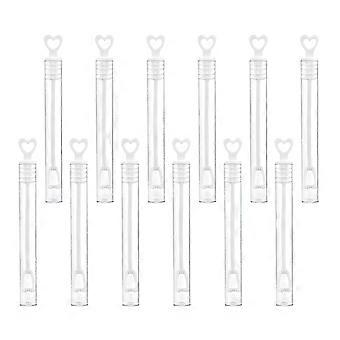 Love Heart Bubble Wands Refillable Bubble Making Wands for DIY Use 12Pcs