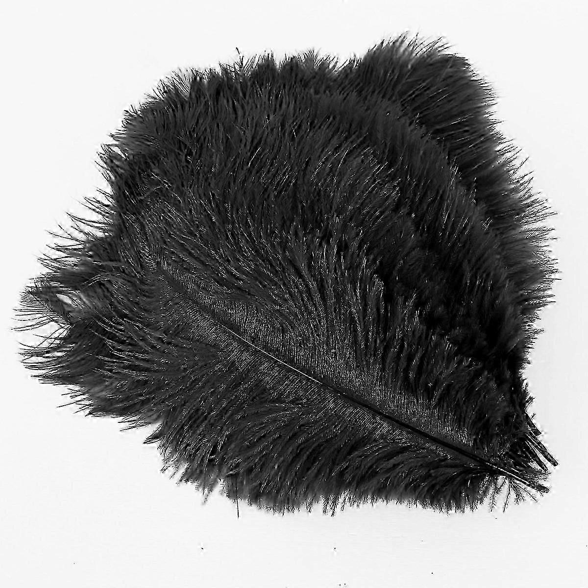 20 x plume d’autruche naturelle 25-30 cm décoration de fête noire