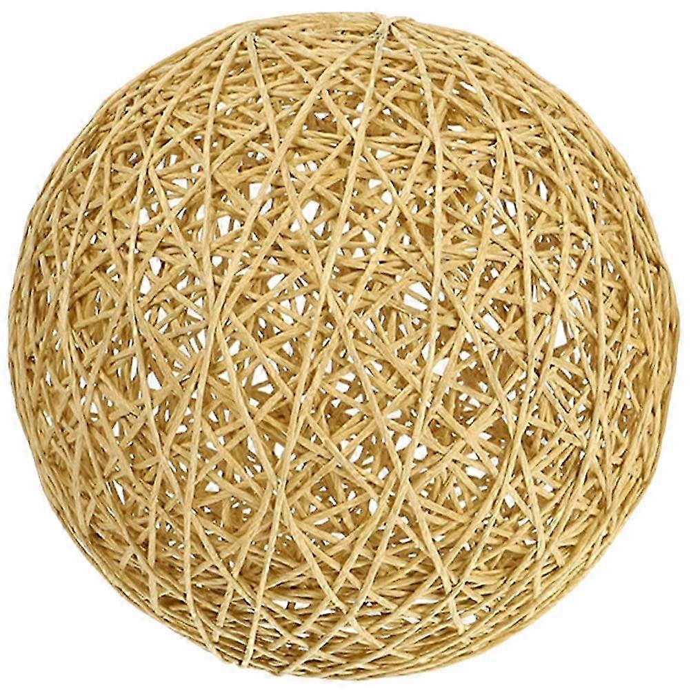 Light Brown Woven Lamp Shade Cube