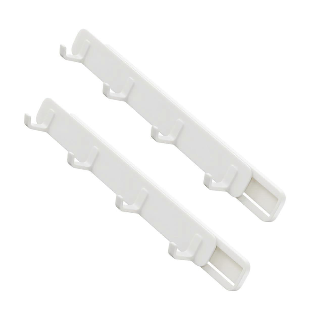 2pcs Retractable Wall Hooks with MultiHook Storage, SpaceSaving Foldable Door Mount Design