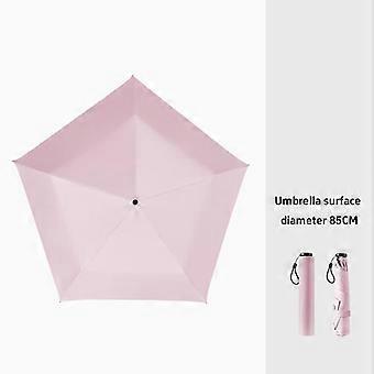 Guarda-chuva dobrável ultraleve com proteção UV, portátil, 2 em 1, mini guarda-chuva de bolso revestido de preto para sol e chuva, ideal para viagens ao ar livre.