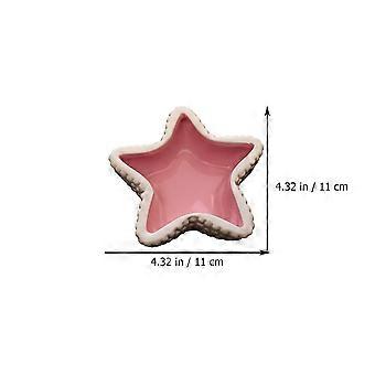 Pet Eating Bowl Ceramic Star Shape for Hamster 2Pcs Feeding