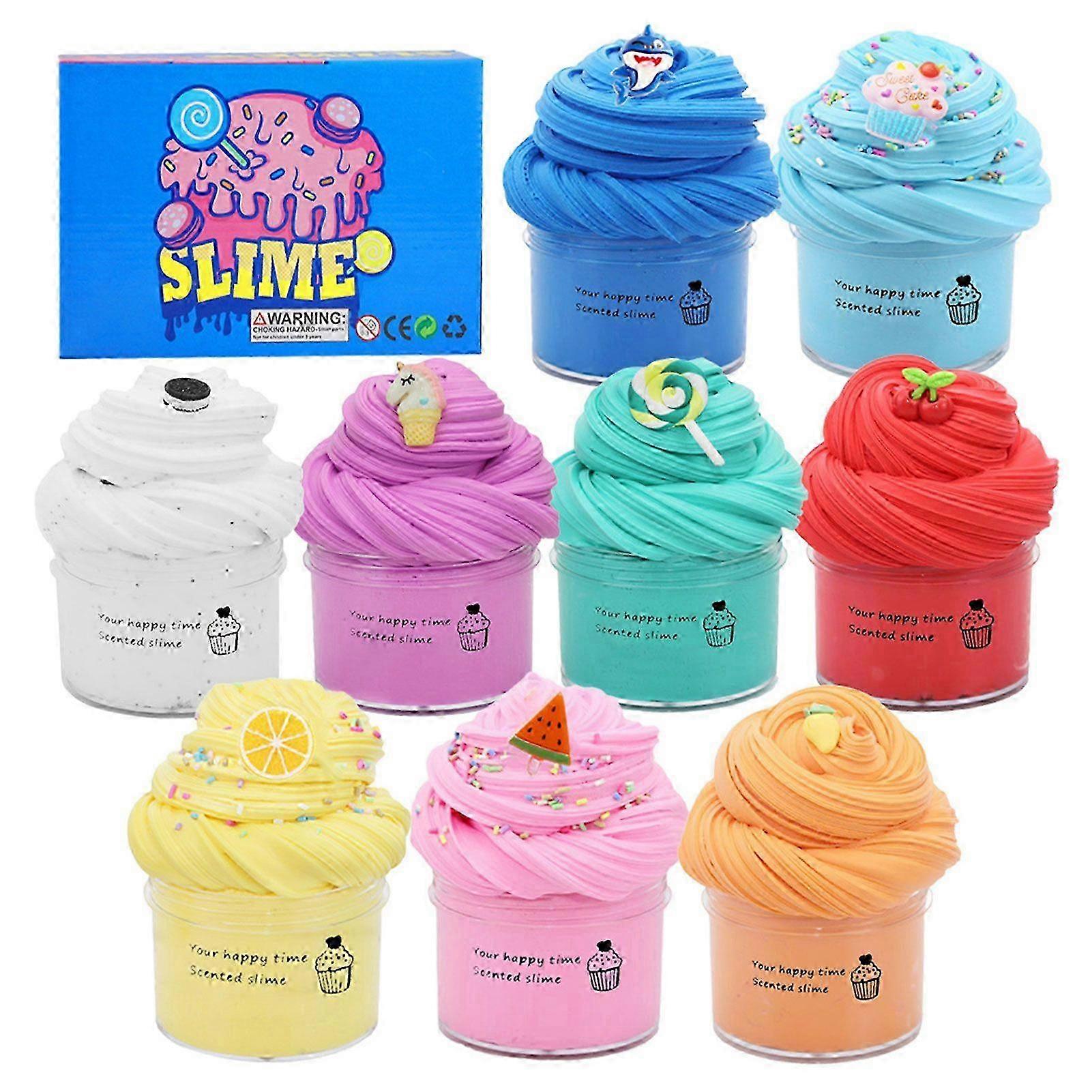 9-Pack Fluffy Cotton Candy Slime Set