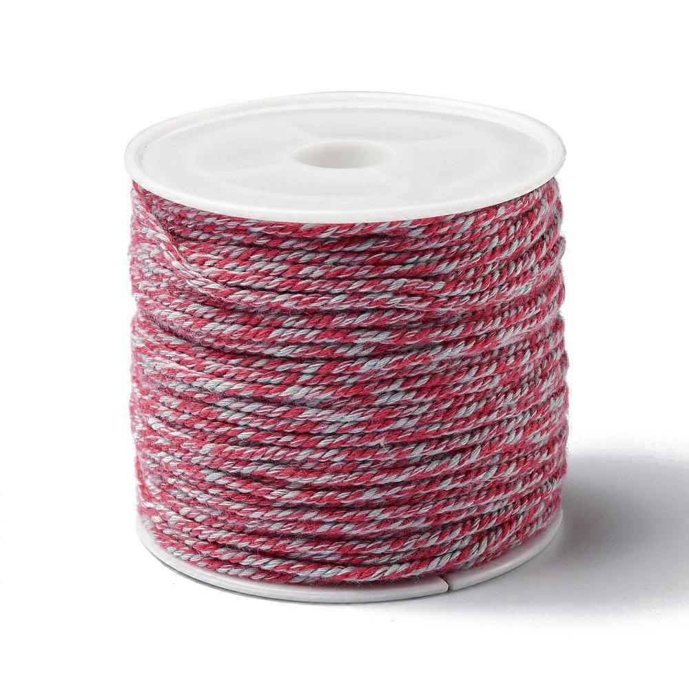 1roll  Braid Thread with Spool Round Cerise 1.2mm 21.87 Yards(20m)/Roll