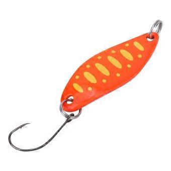 Forellenköder, Blinkende Köder für das Angeln auf Forellen, Forellenköder für Forellen, 3,5 g, 3,4 cm (Orange mit gelben Punkten).