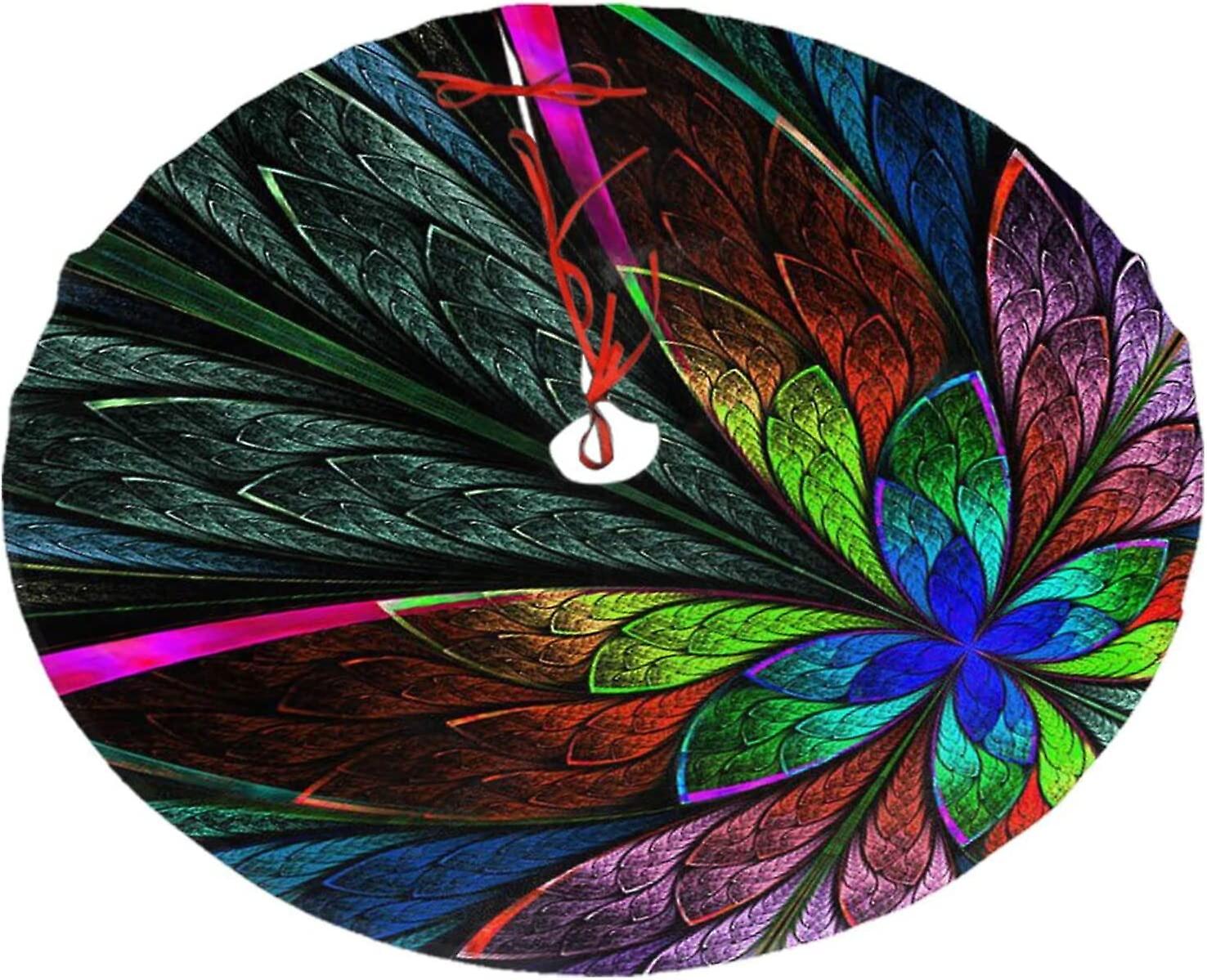 Christmas Tree Skirt Rainbow Butterfly Christmas Decoration Plush Tree Skirt