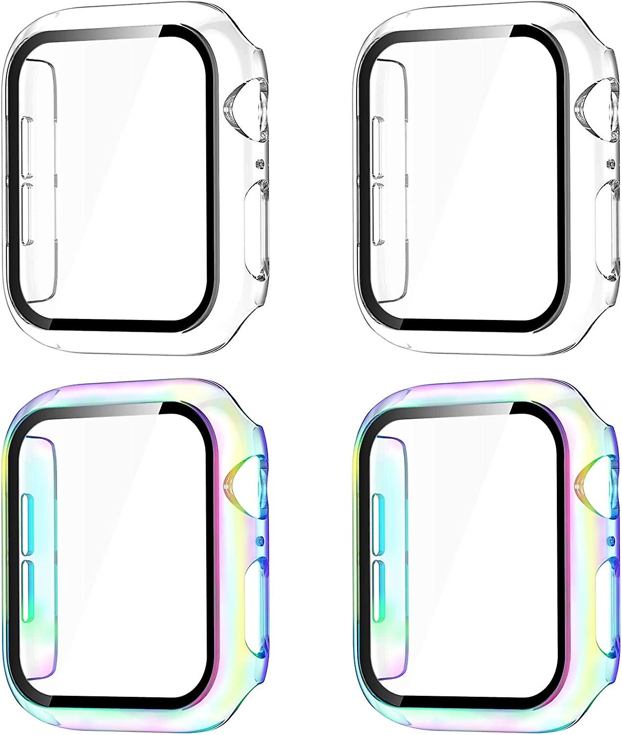 Compatible With Apple Watch Case 40mm, Apple Watch Screen Protector 40mm, Full Coverage Hard Pc Bumper Protective Cover For Iwatch Se Series 6/5/4 Wom