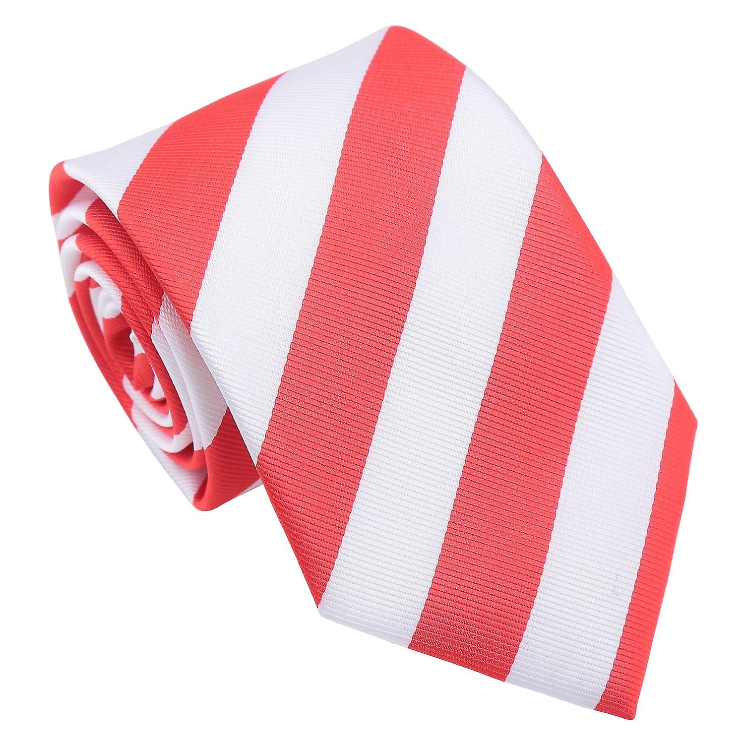 Red and White Classic Stripe Tie