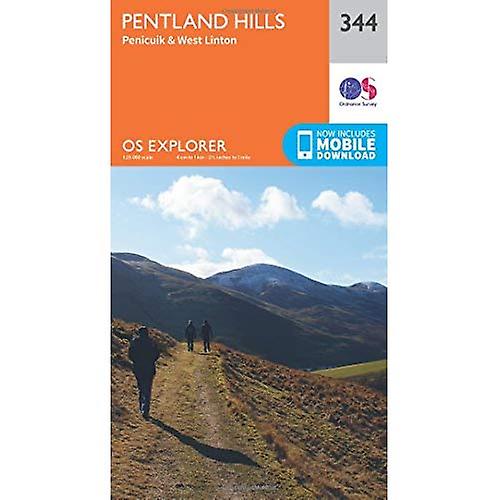 OS Explorer mapa colinas de Pentland (344)
