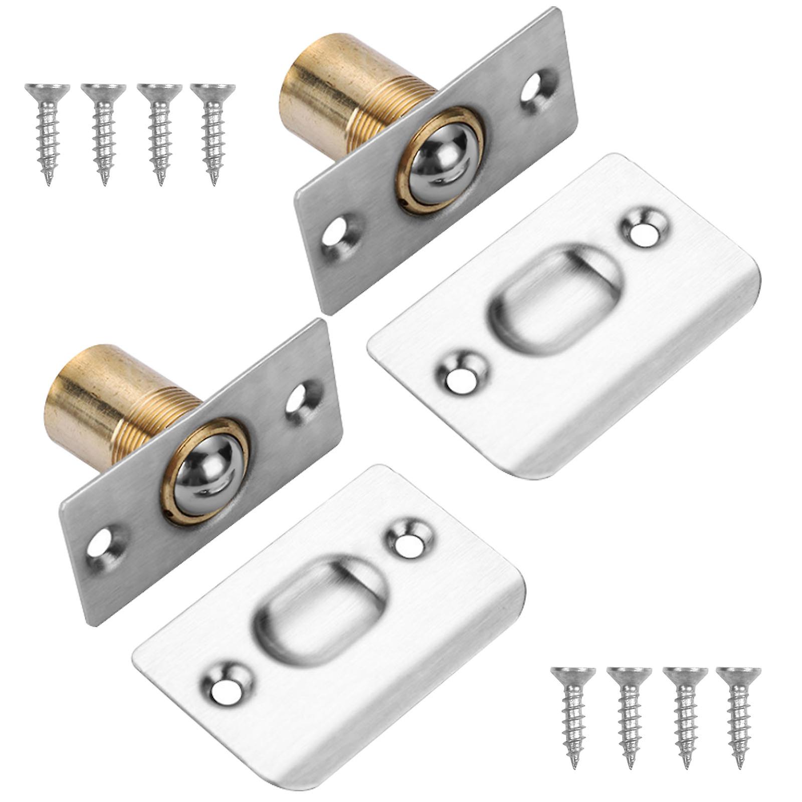 2 Pack Adjustable Brass Roller Ball Door Catch For Internal Doors
