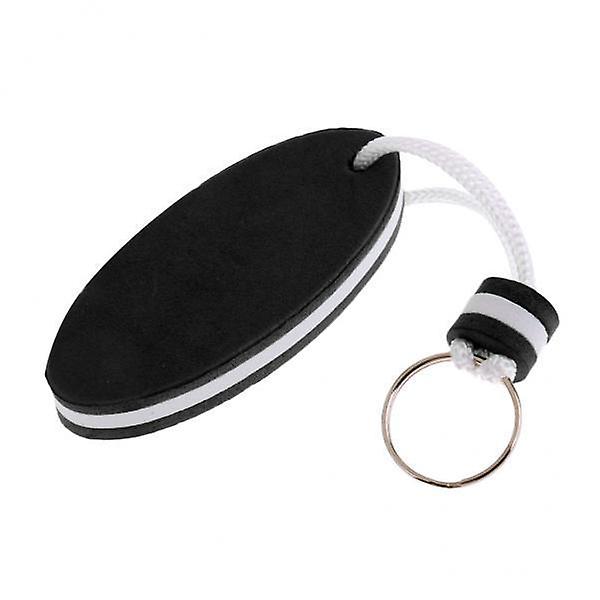5xOval Shaped EVA Foam Floating Key Ring Boat Keychain Black