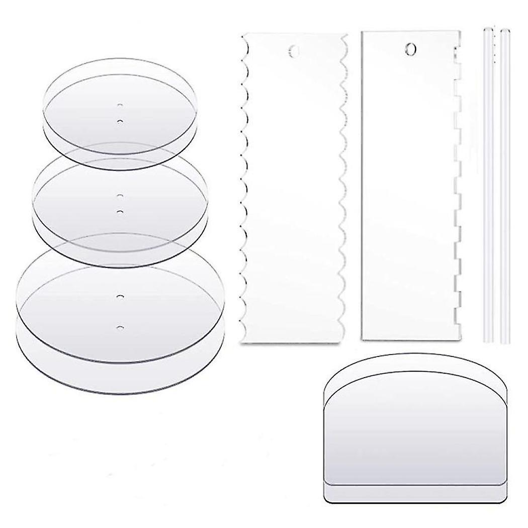 Acrylic Round Cake Discs Set,buttercream Tiered Cake Decorating Tools,cake Discs Circle Base Boards