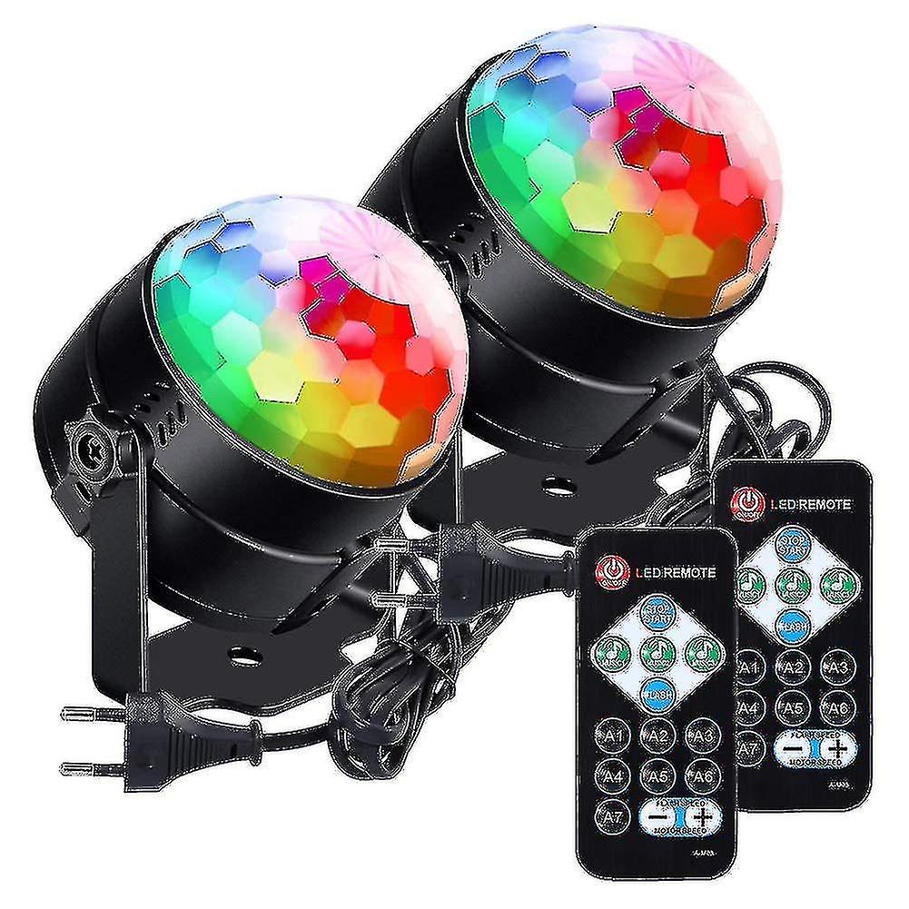 A Set Of 2 Rgb Led Disco Balls With Remote Control For Christmas, Children, Nursery.