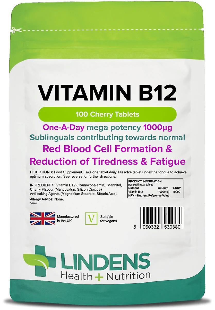 Lindens Vitamin B12 1000mcg - 100 Sublingual Tablets