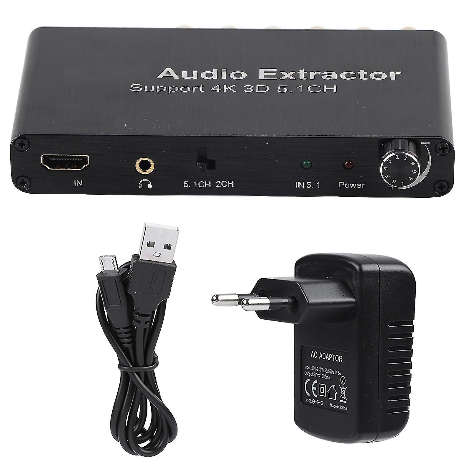 4K 3D HDMI 5.1 Channel HDMI Audio Extractor Converter 100-240V EU Plug