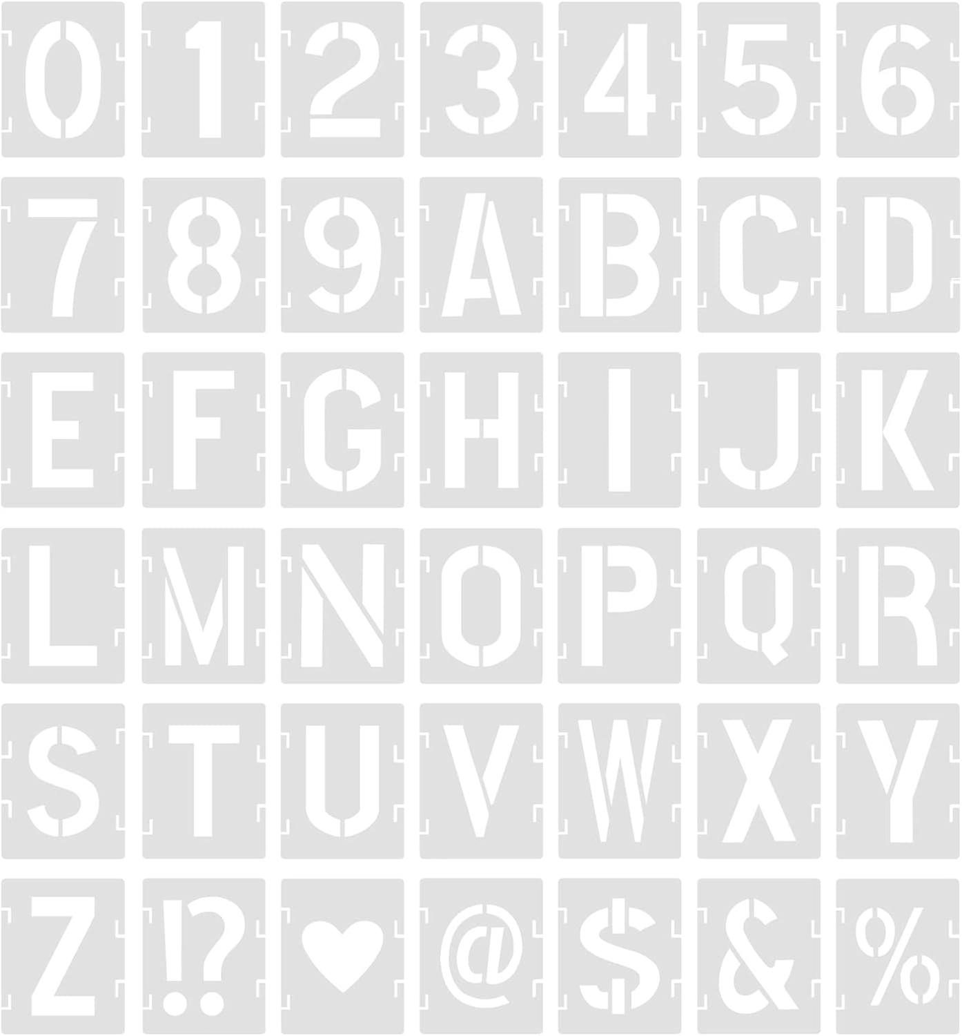 42pcs 1-inch Letter Stencils - Reusable Plastic Templates