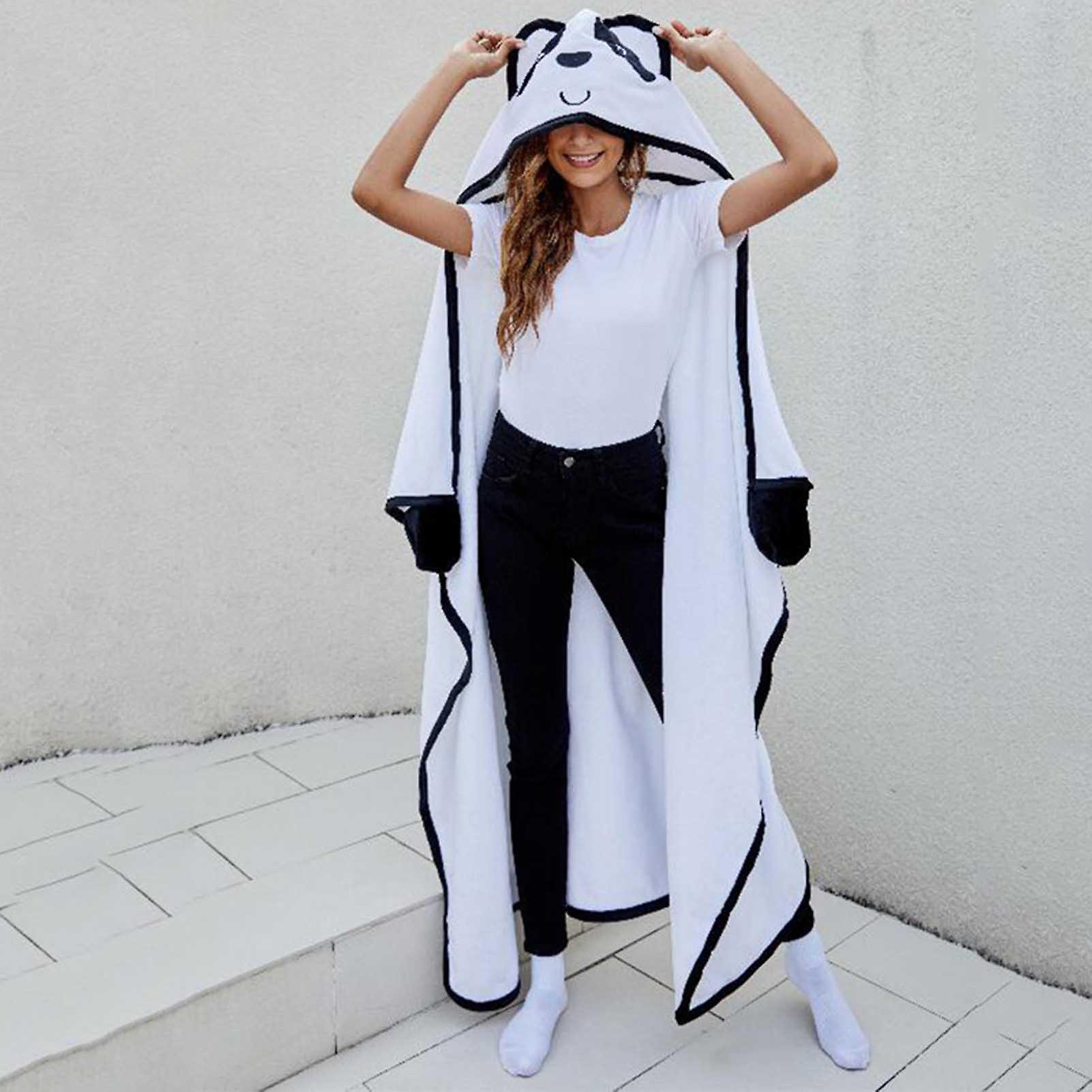 Hooded Cloak Flannel Cape Oversized Microfiber Blanket with Hooded for Men and Women Wear