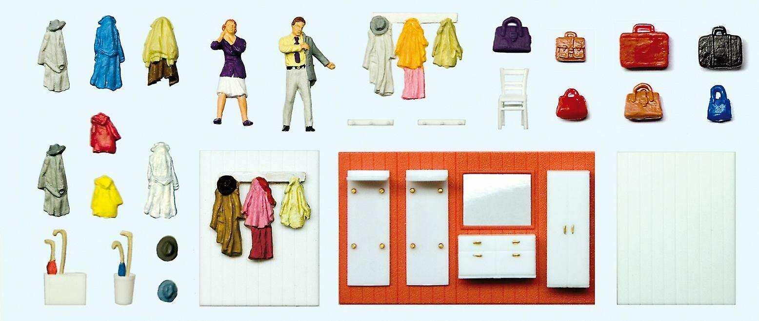 Preiser PR10658 Cloakroom Scene (2) Exclusive Figure Set HO 1:87 (OO gauge compatible) Plastic Painted Figures [HO] Scale model
