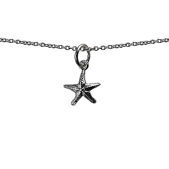 Silver 10x10mm Starfish Pendant with a rolo Chain 24 inches