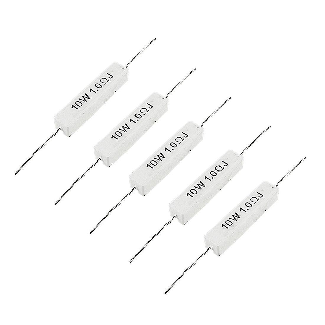 1.0 Ohm 10w Wirewound Ceramic Cement Resistor 5 Pcs