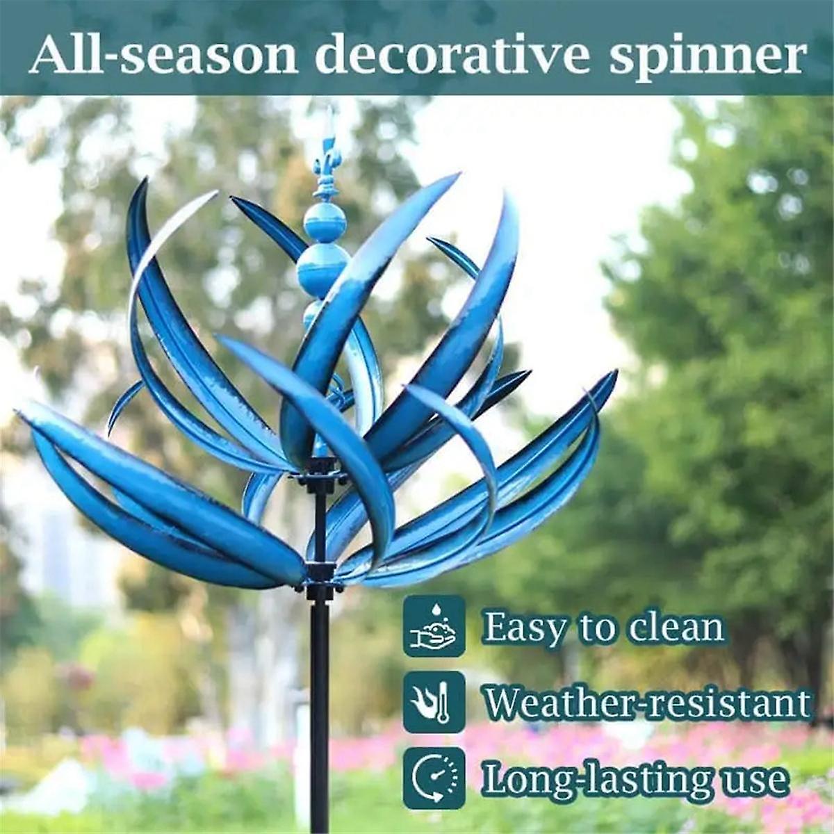 Wind Spinner Metal Windmill 3D Wind Powered Kinetic Sculpture Lawn Metal Wind Solar Spinners Yard a