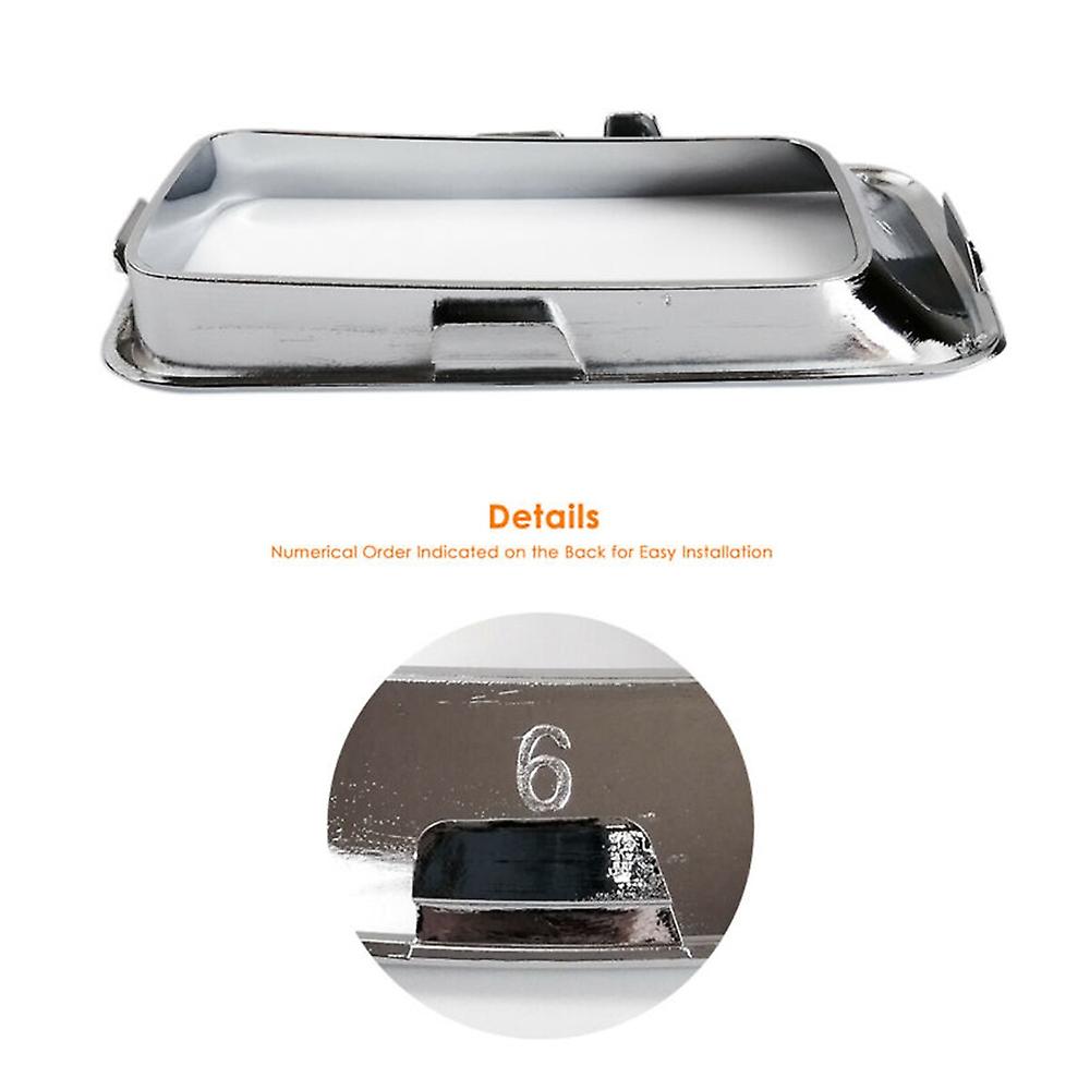 7pcs Chrome Clip-on Grille Rings Trim Inserts Frame For Jeep Compass 2011-2016