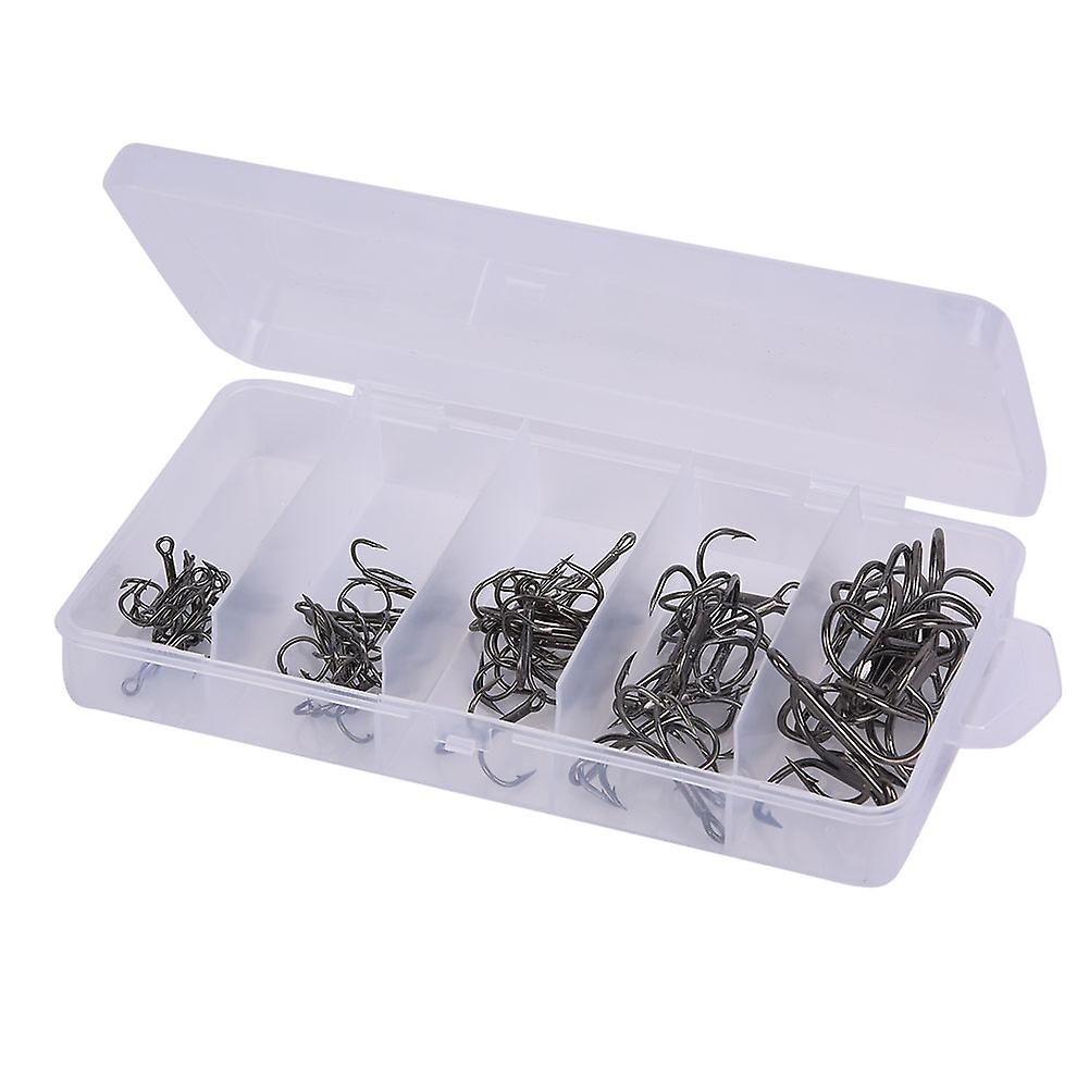 50 pcs Fishing Hooks Treble Hook Sharpened Barbed High Strength Metal Sharp Hook Accessories Kit