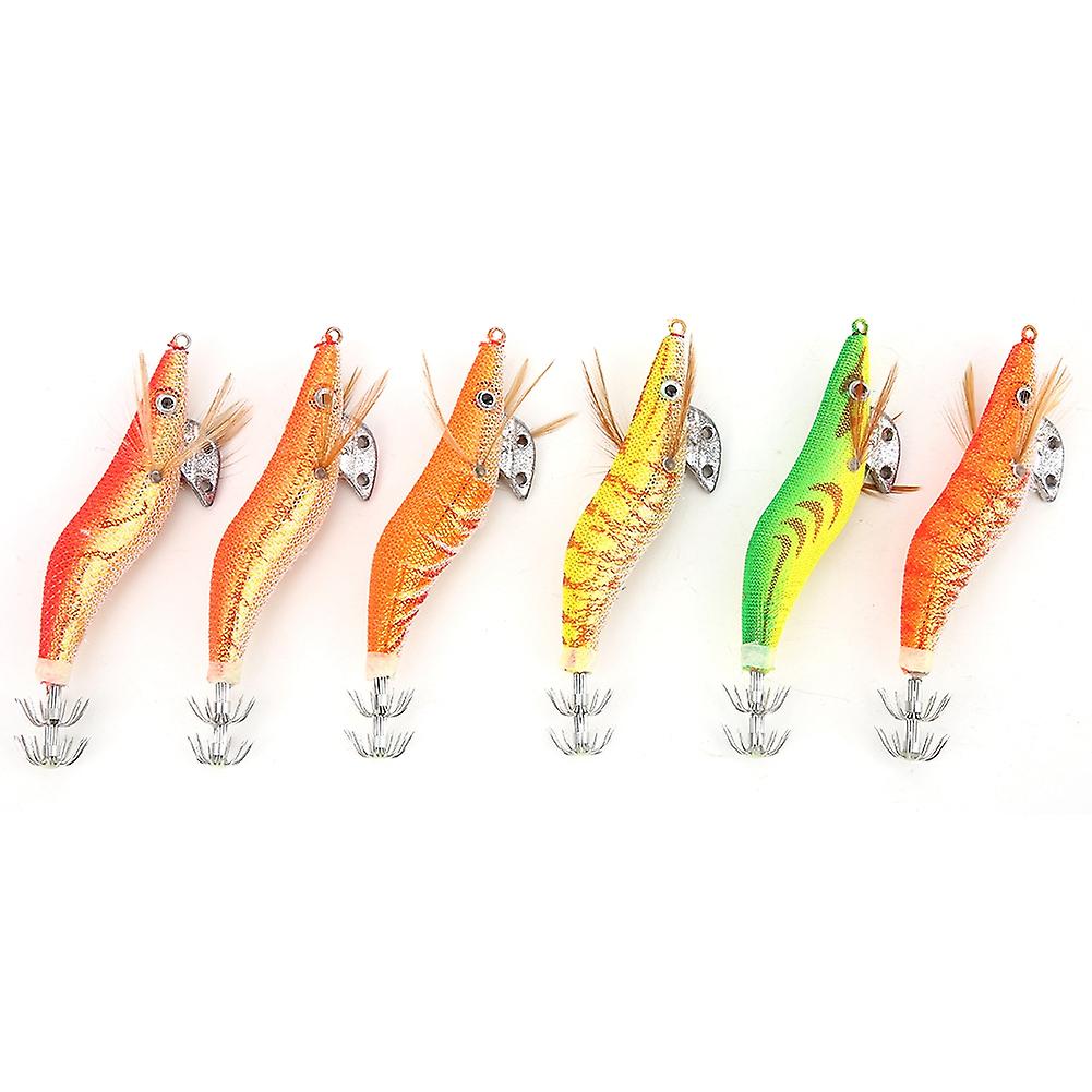 6Pcs Sea Fishing Lure Simulation Shrimp Shape Bait with Squid Hook Fishing TackleSJ020 #3.0