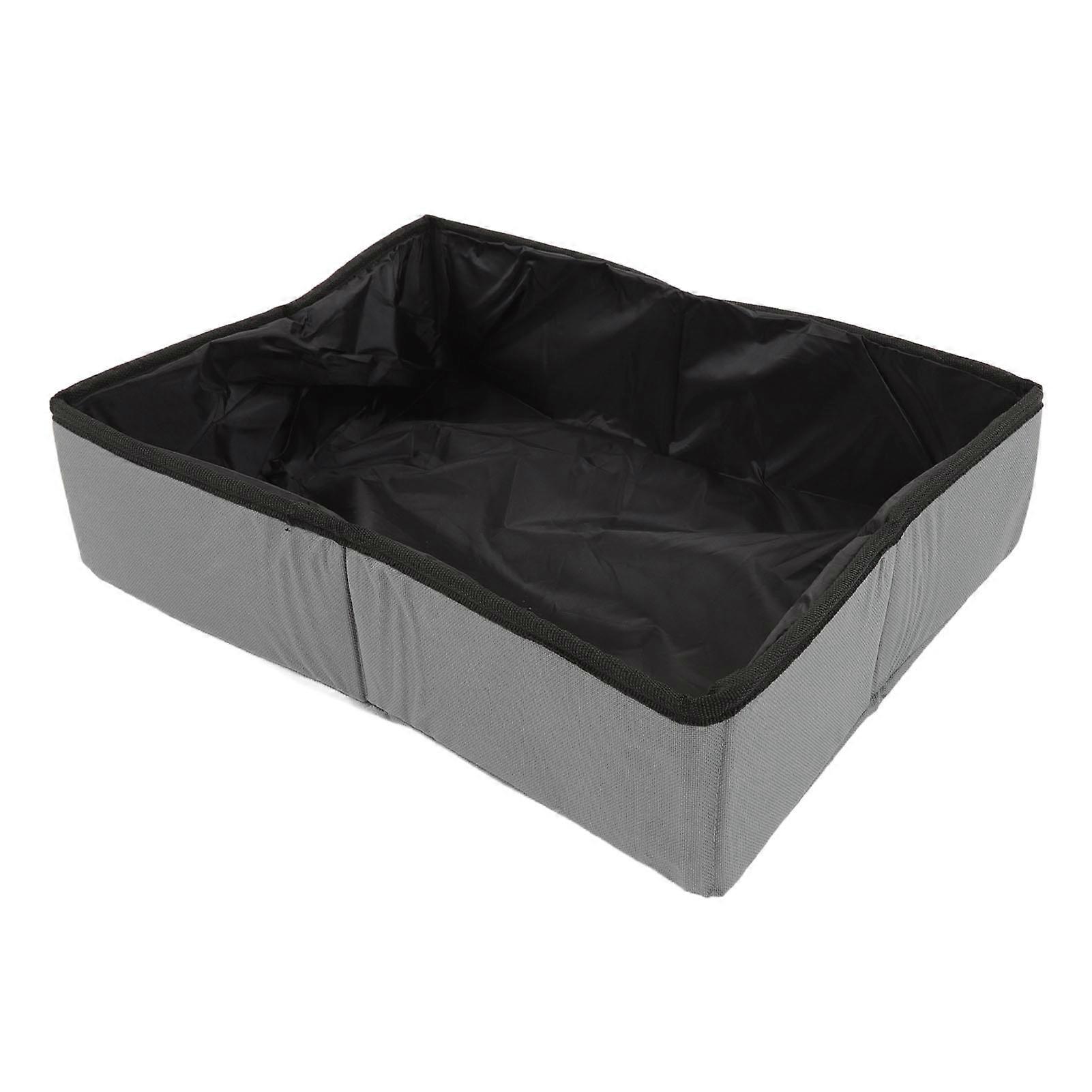 Collapsible Cat Litter Box Collapsible Cat Litter Box Cloth Waterproof Outdoor Portable Cat Litter Box for Travel S Grey