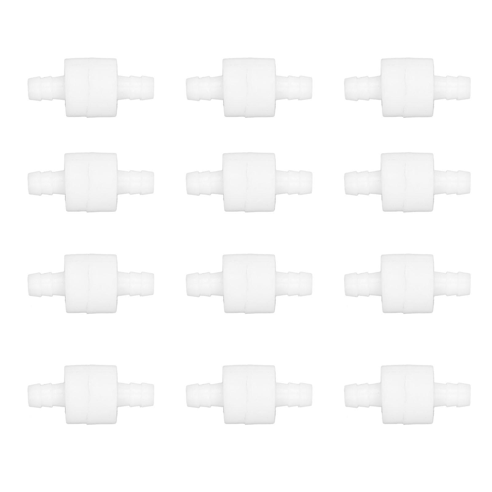 Uadme 12 Pcs Single Way Check Valve - PE High Temperature Corrosion Resistant Spring Water Stop Check Valve for Industry(8mm)