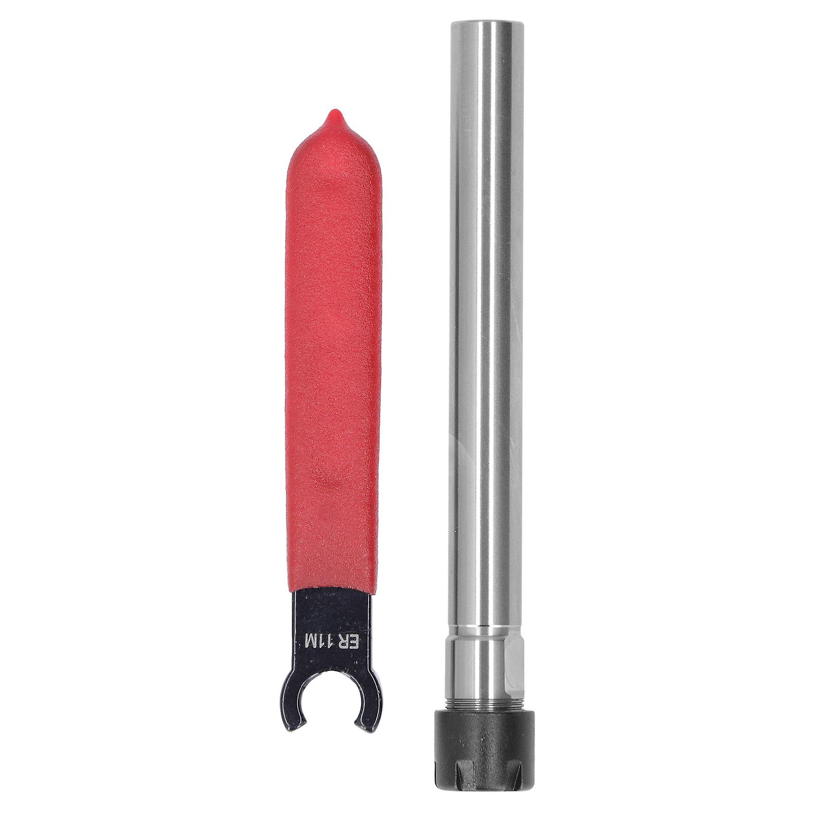 Collet Chuck Holder, Long Straight Extension Rod for CNC Milling, 1-7mm Clamping with Wrench C12-ER11M-100L, 100mm