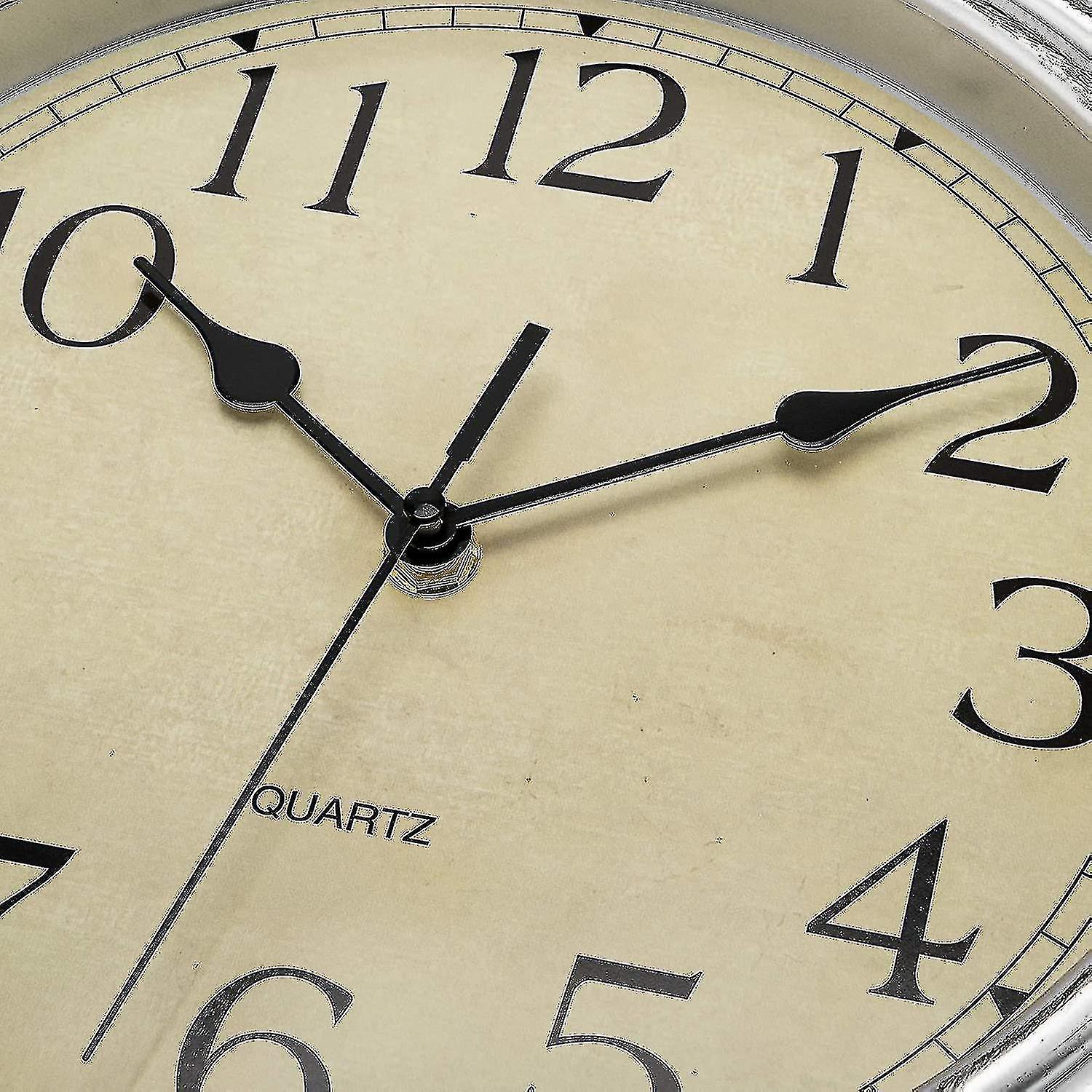 Silent No Tick Round Relógio de Quartzo Retrô Relógio de Parede (12 Polegadas)-hao