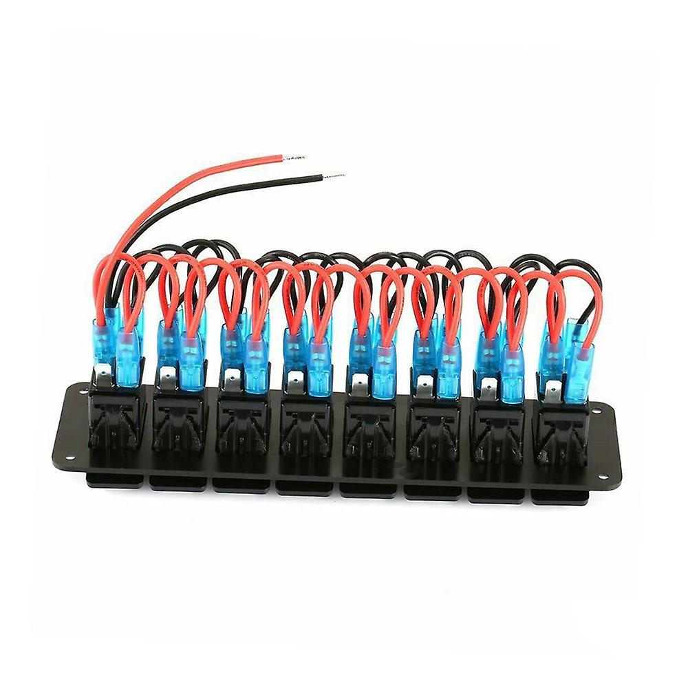 8 Gang Marine Boat Rocker Switch Panel, 12V/24V Waterproof RV LED Switch Panel for Car Truck Marine