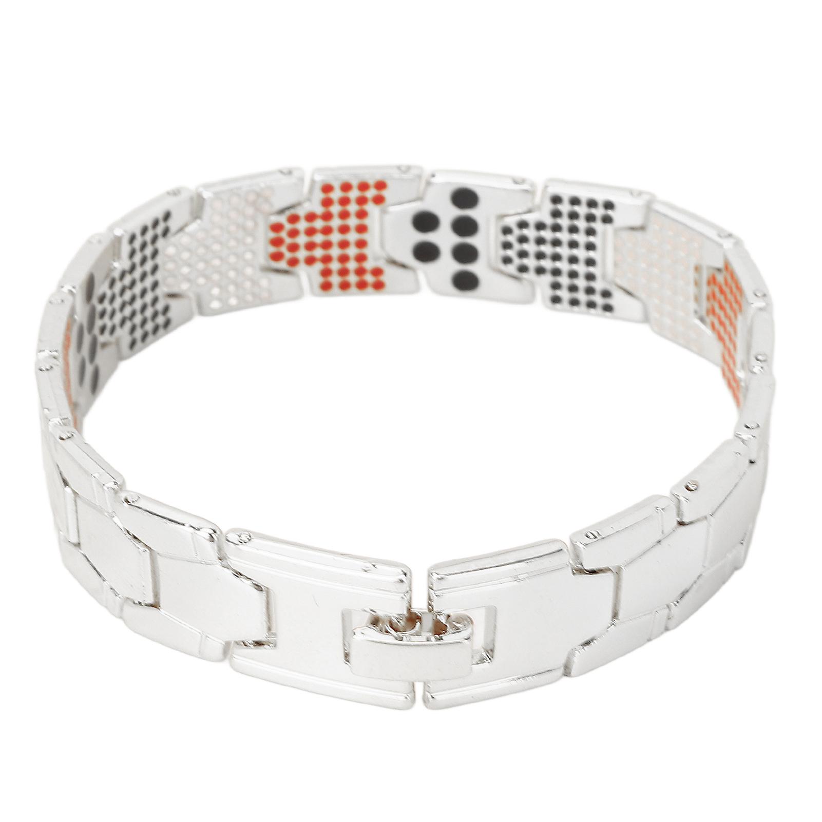Bracelet Detachable Adjustable Hexagonal Multipoint Magnetic Therapy Men's BraceletSilver