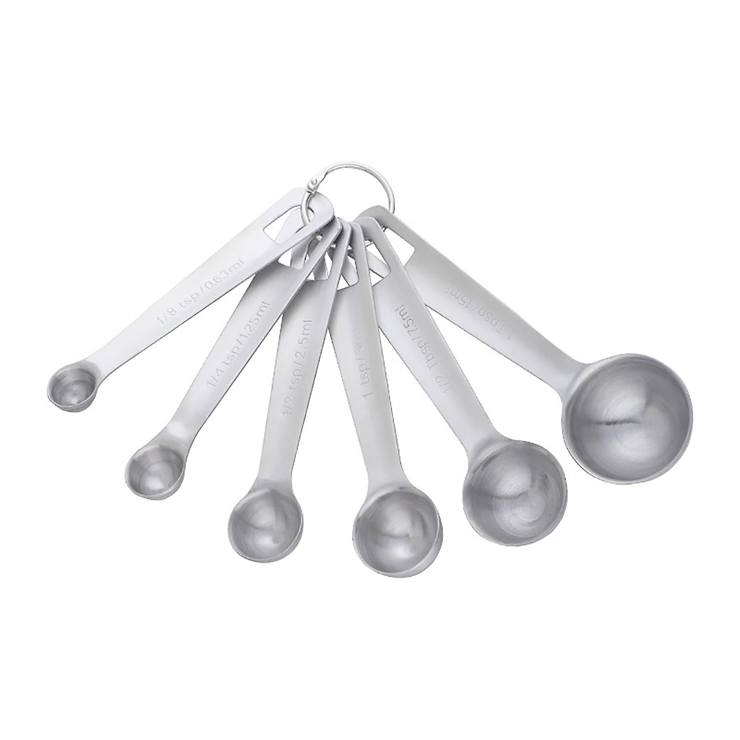 6Pcs/Set Measuring Spoon Convenient Multi-purpose Leveler Design Metal Measuring Spoon Set for