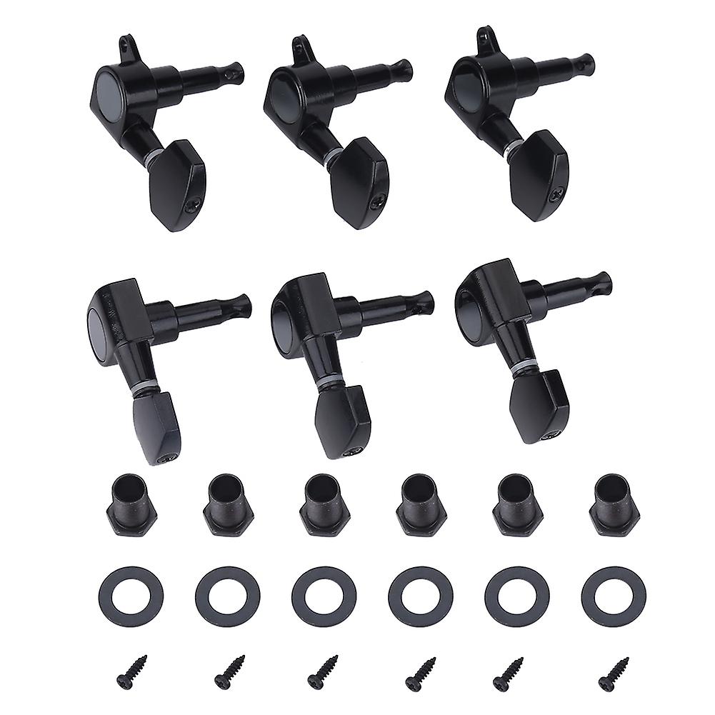 Black Zinc Alloy 3L & 3R Closed Tuners for Folk/Electric Guitar