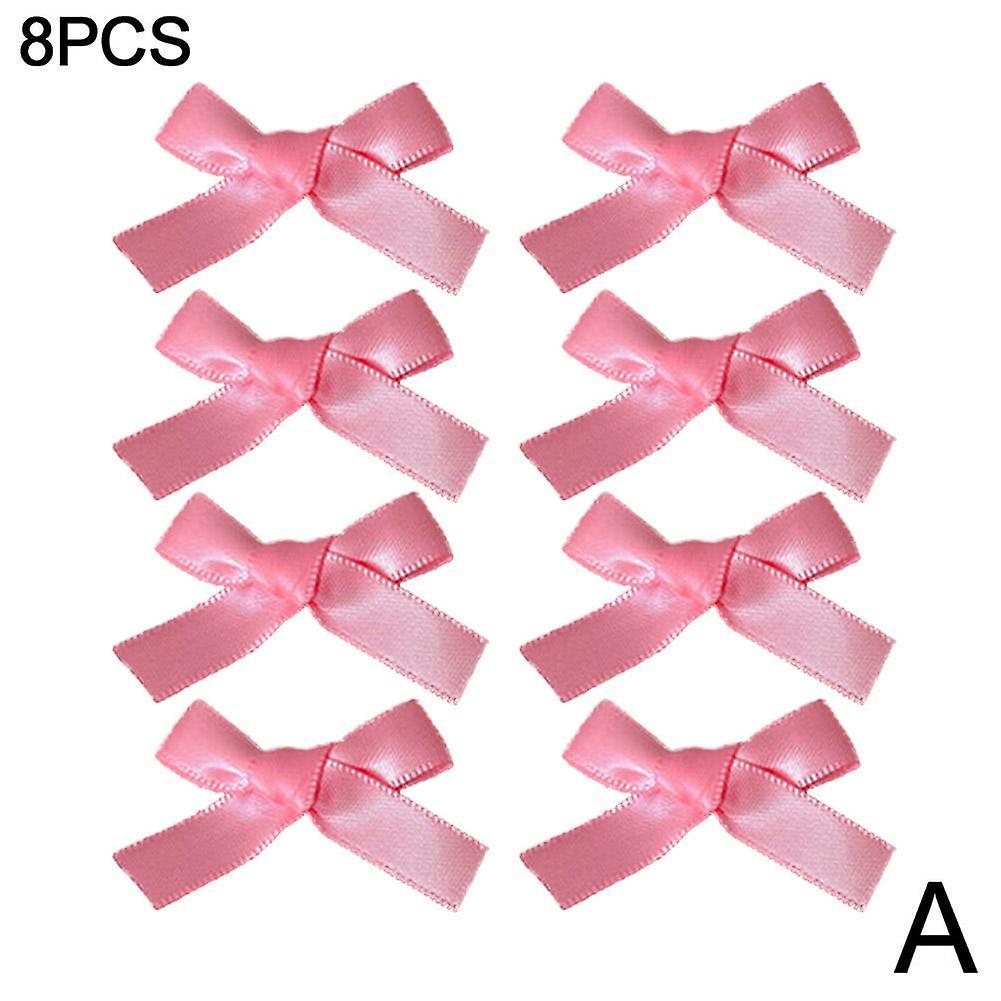 Y2K Mini Rosa Hårklämma 8st, Söt Balettstil Ribbon Bangs, Båge